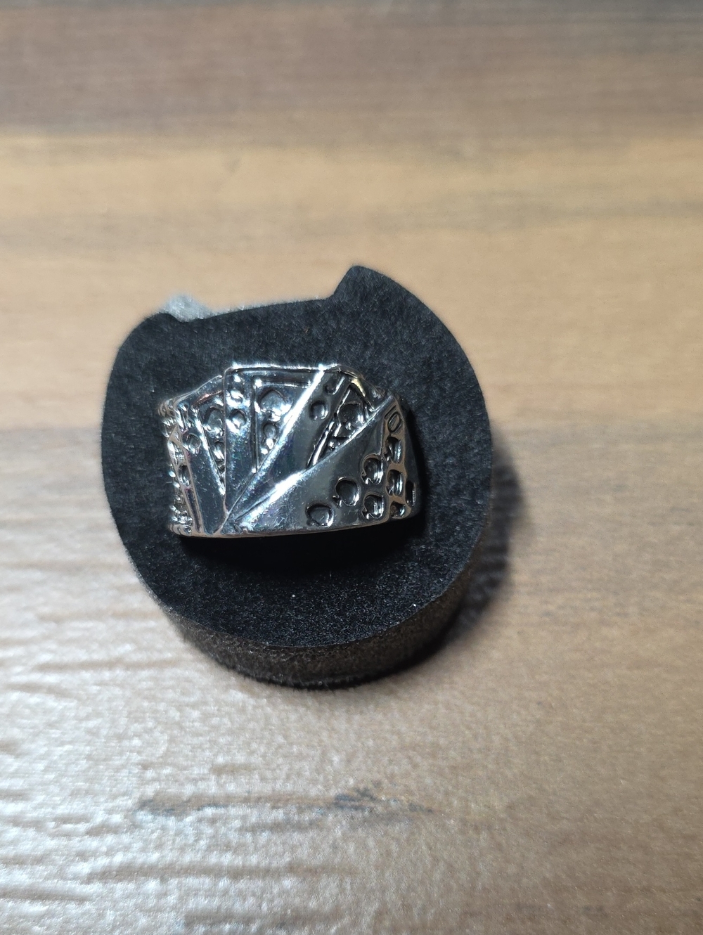 Men's Silver-Tone Geometric Statement Ring